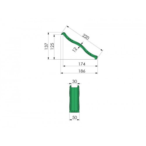Tobogan 220cm tamno zeleni