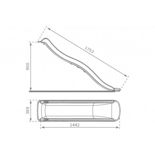 Tobogan Tweeb 180 cm – sivi
